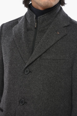 CC COLLECTION Virgin Wool Coat with Removable Chest-Piece
