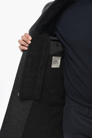 CC COLLECTION Cappotto in Lana Vergine con Chest-Piece Removibile