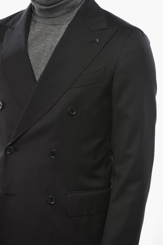 CC COLLECTION 더블브레스트 버진 울 재킷 피크 라펠