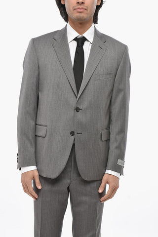 Virgin Wool Suit with Flap Pockets