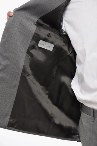 Virgin Wool Suit with Flap Pockets