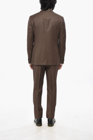 CC COLLECTION Zweiknopf-Anzug aus Schurwolle mit Pattentaschen