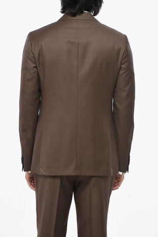 CC COLLECTION Zweiknopf-Anzug aus Schurwolle mit Pattentaschen