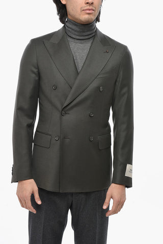 CC COLLECTION 더블브레스트 순모 재킷, 피크 라펠