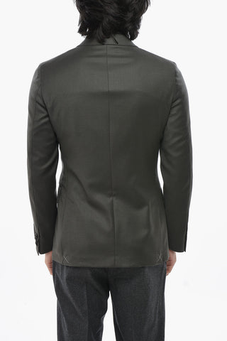 CC COLLECTION 더블브레스트 순모 재킷, 피크 라펠