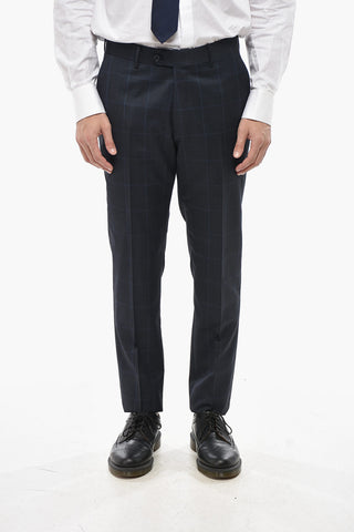 CC COLLECTION 디스트릭트 체크 2버튼 순모 수트 양쪽 트임 클래식 라펠