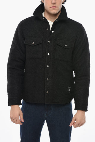 Overshirt in Tinta Unita con Logo Ricamato