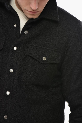 Overshirt in Tinta Unita con Logo Ricamato