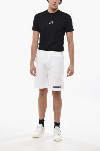 Shorts aus angerauter Baumwolle mit elastischem Bund
