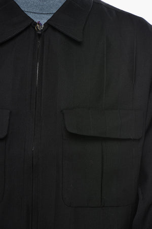 Overshirt in Lana con Doppio Taschino e Chiusura Zip