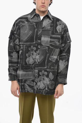 Overshirt in Jacquard con Bottoni Logati