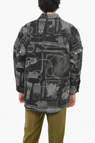 Overshirt in Jacquard con Bottoni Logati