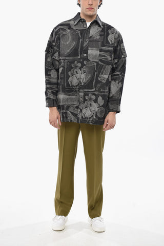 Overshirt in Jacquard con Bottoni Logati