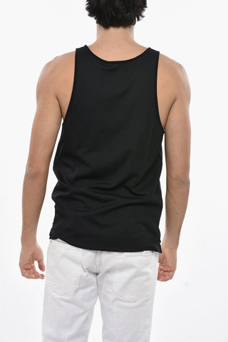 Cotton-Blend Tank Top with Printed Logo
