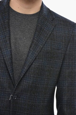Blazer aus Schurwollmischung mit District-Check-Muster