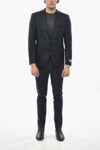 Blazer aus Schurwollmischung mit District-Check-Muster