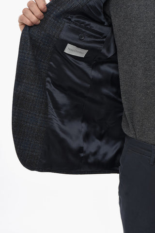 Blazer aus Schurwollmischung mit District-Check-Muster