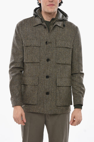 CC COLLECTION Overshirt Utility in Lana con Interno Removibile