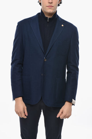 CIRCLE Blazer Monopetto In Maglia Di Cotone Sfoderato