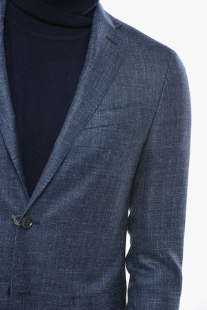 Halbgefütterter Blazer aus Seidenmischung mit aufgesetzten Taschen