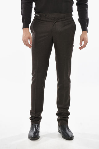 4-Pocket Virgin Wool Trousers with Belt Loops