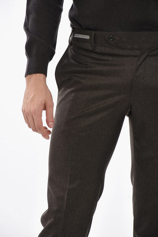 4-Pocket Virgin Wool Trousers with Belt Loops