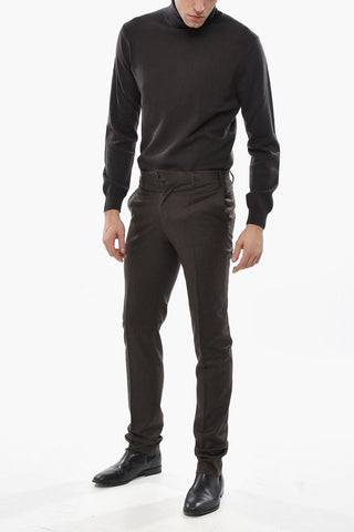 4-Pocket Virgin Wool Trousers with Belt Loops