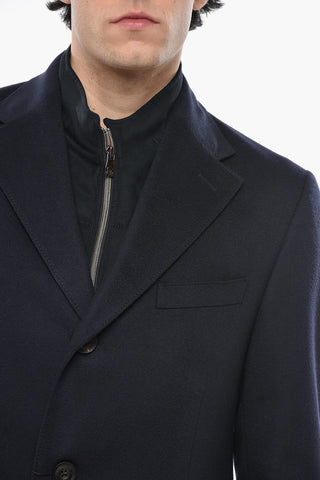 Virgin Wool Coat SPORTSWEAR with Removable Chest-Piece
