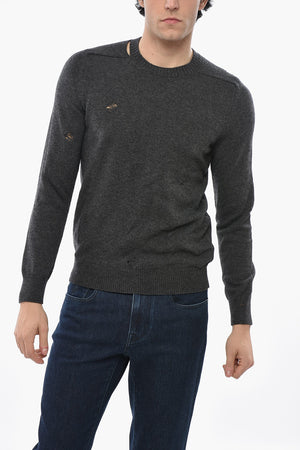 Vintage-Effect Cashmere Crewneck Sweater