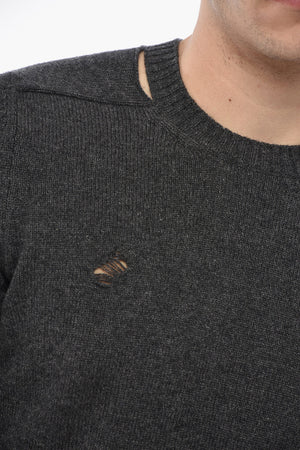 Vintage-Effect Cashmere Crewneck Sweater