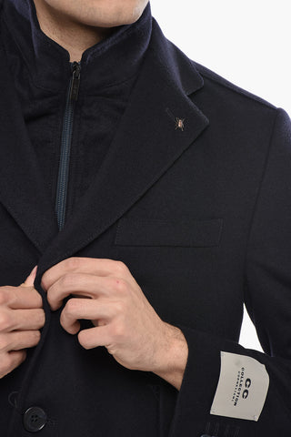 CC COLLECTION Cappotto in Lana e Cashmere con Chest-Piece Removibile