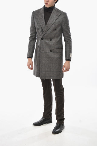 CC COLLECTION Doppelreihiger Mantel aus Schurwolle mit spitzem Revers