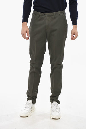 Pantaloni Chino in Cotone Twill con Passanti
