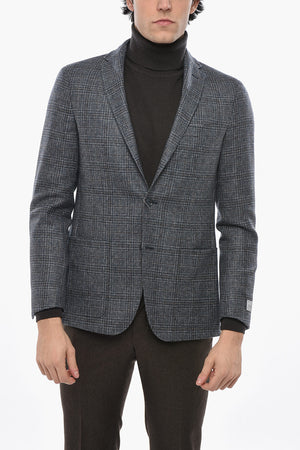 Blazer in Lana Vergine con Motivo District Check