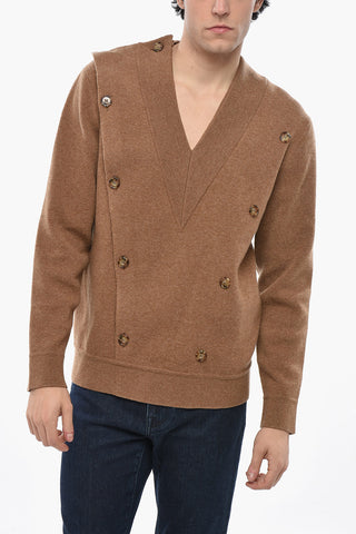 Wool-Blend V-Neck Sweater