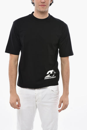 T-Shirt mit Rundhalsausschnitt aus Baumwolle mit aufgedrucktem Logo