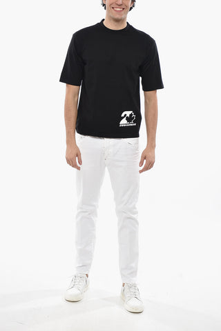T-Shirt mit Rundhalsausschnitt aus Baumwolle mit aufgedrucktem Logo