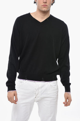 Wool-Blend Sweater with Contrast Trim