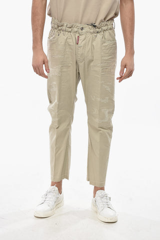 디스트레스드 효과 캐주얼 팬츠