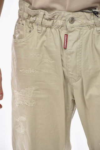 디스트레스드 효과 캐주얼 팬츠