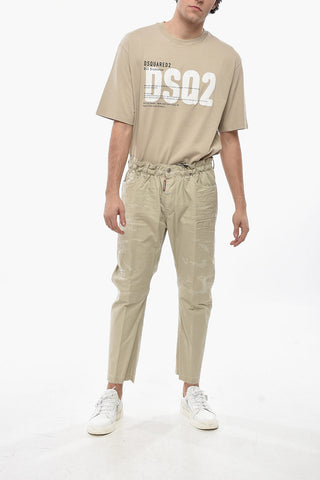 디스트레스드 효과 캐주얼 팬츠