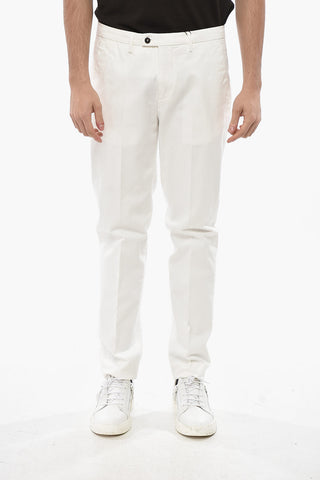 Pantaloni Chino in Cotone Stretch con Passanti