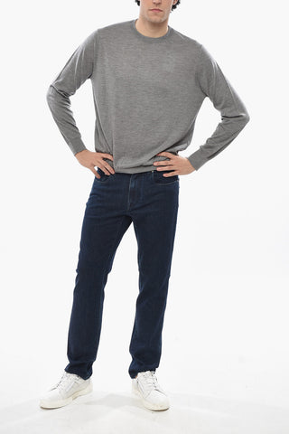 Solid-Color Pure Cashmere Crewneck Sweater