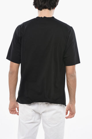 T-Shirt Girocollo in Cotone con Logo Stampato