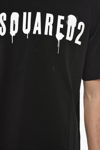 T-Shirt Girocollo in Cotone con Logo Stampato