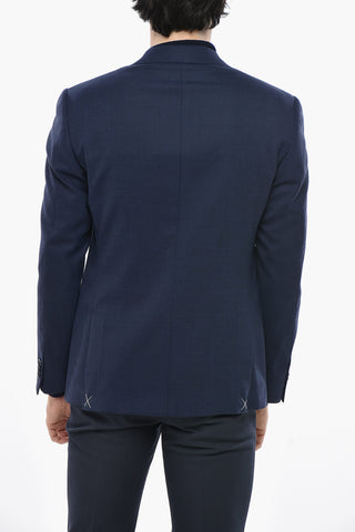 Virgin Wool-Blend Jacket with Two Vents and Classic Lapel