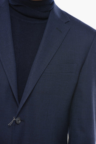 Virgin Wool-Blend Jacket with Two Vents and Classic Lapel