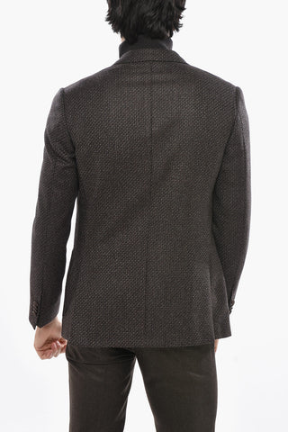 Blazer 2 Bottoni in Lana Vergine con Tasche a Toppa