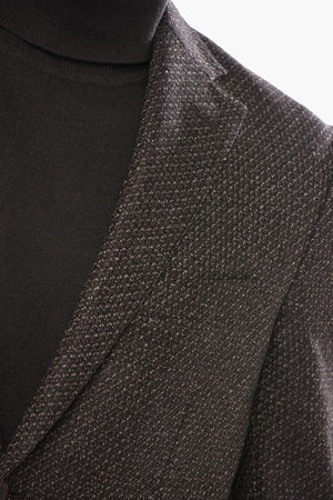 Blazer 2 Bottoni in Lana Vergine con Tasche a Toppa