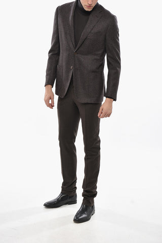 Blazer 2 Bottoni in Lana Vergine con Tasche a Toppa